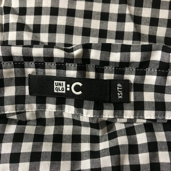 NWT Uniqlo Gathered Checked Volume Long Sleeve Blouse - Picture 5 of 6